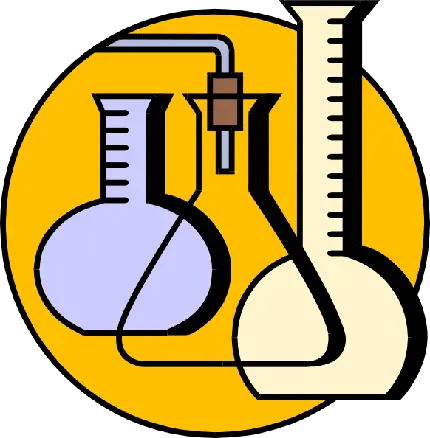 تصویر پی ان جی png و دور بری شده گرافیکی با طرح شیشه های آزمایشگاهی مخصوص لوگو 