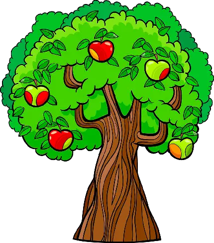 دانلود عکس گرافیکی شیک و زیبا درخت سیب با فرمت PNG پی ان جی