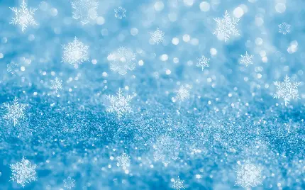بک گراند زرق و برقی آبی با تزئین بلورهای برف ظریف و شکننده