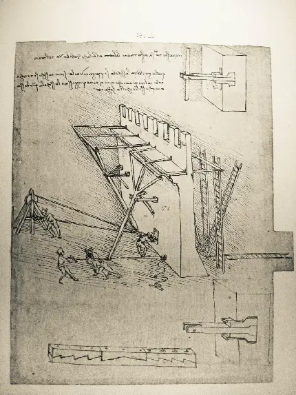 عکس نقشه اولیه نظریه معروف لئوناردو داوینچی با کیفیت بالا 