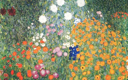 نقاشی معروف و خوشگل باغ گل از گوستاو کلیمت با کیفیت اچ دی