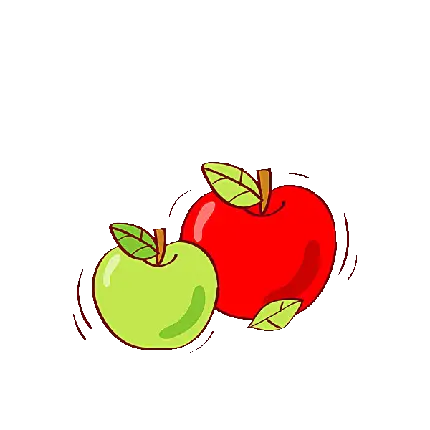 دانلود عکس PNG گرافیکی سیب های سبز و قرمز ترش و شیرین 