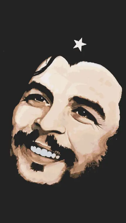 تصویر بسیار زیبا از چهره ارنستو چه‌ گوارا Ernesto Che Guevara درحال خندیدن 