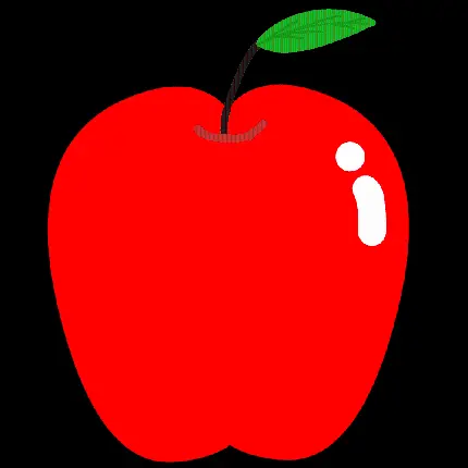 تصویر کارتونی نقاشی سیب قرمز با فرمت پی ان جی png و بدون زمینه 