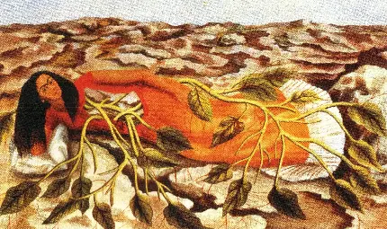 نقاشی رنگ روغن ریشه های فریدا کالو 1943 