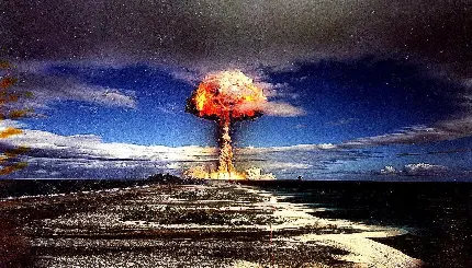 تصویر زمینه منحصر به فرد انفجار هسته ای برای لپ تاپ