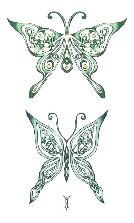 خفن ترین عکس پی ان جی طراحی پروانه های رنگی برای خالکوبی