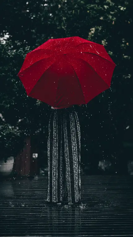 زیباترین تصویر زمینه و پروفایل چتر قرمز شیک زیر باران 