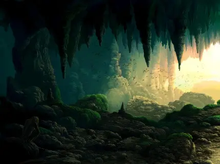 عکس کارتونی و فانتزی غار تاریک و شگفت انگیز 