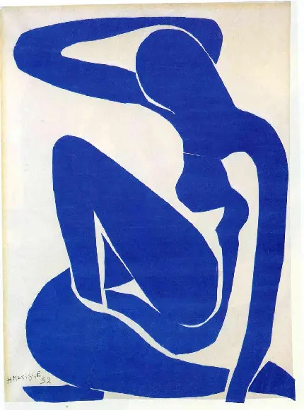 1952 Nu bleu رنگ گواش روی کاغذ اثر هنری ماتیس نقاش و مجسمه ساز فرانسوی