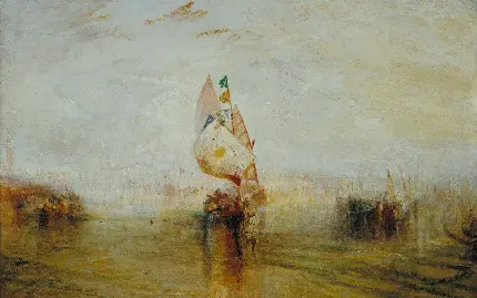 عکس شاهکار هنری به نام کشتی درنده از ویلیام ترنر نقاش بزرگ انگلیسی 