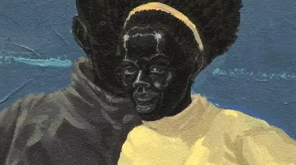 تصویر زمینه دو مرد با پوست سیاه در نقاشی سبک رمانتیسم