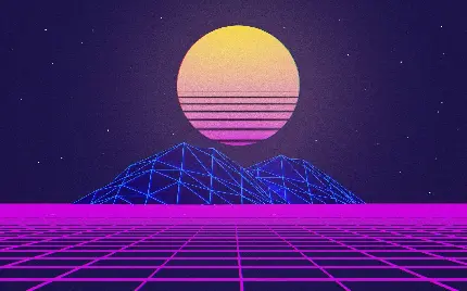 پس زمینه خوشگل غروب خورشید بازی رترو ویو retrowave