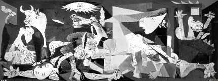 تصویر استوک سیاه و سفید نقاشی با سبک هنری کوبیسم CUBISM