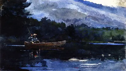 نقاشی وینسلو هومر دریاچه آدیرونداک (دوشنبه آبی) 1892