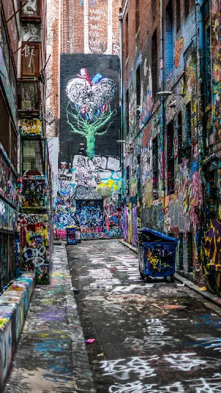نقاشی گرافیتی یک شکل هنری ترکیب شده با منظره شهر