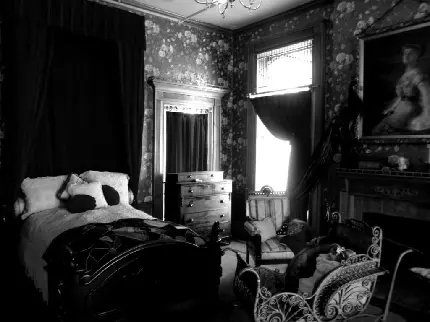 ایده دکور گوتیک سیاه سفید اتاق خواب قدیمی متفاوت