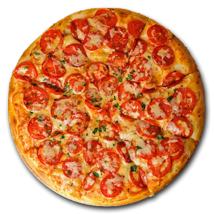 عکس دوربری شده پیتزا با گوجه گیلاسی با فرمت PNG