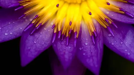 عکس استوک خیلی خوشگل از گل بنفش در بکگراند سیاه برای چاپ 