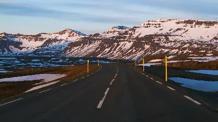 دانلود عکس بسیار زیبا و خاص جاده در فصل زمستان با کیفیت بالا 