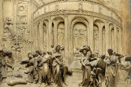 عکس نقش برجسته اثر دروازه های بهشت از لورنتسو گیبرتی