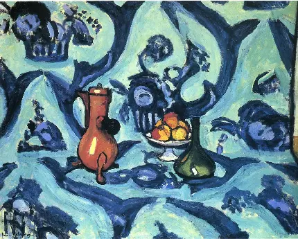 اثر هنری Still life with blue Tablecloth 1909 از هنری ماتیس