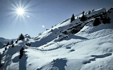 تصویر استوک فول اچ دی از کوهستان در فصل زمستان با کیفیت عالی 