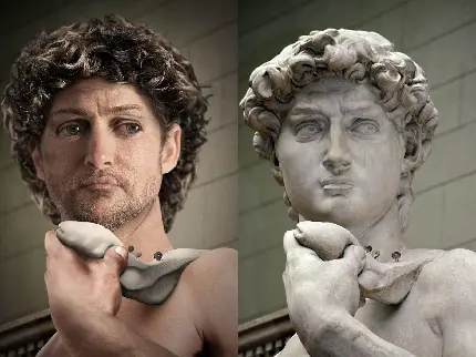 عکس مجسمه و تصویر واقعی داوود یا دیوید آنژ اثر میکل آنژ