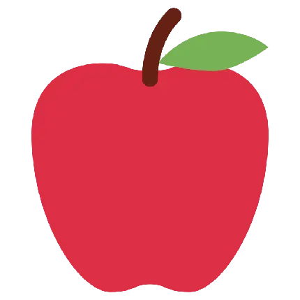 تصویر پی ان جی کارتونی نقاشی سیب قرمز دور بری شده بدون زمینه