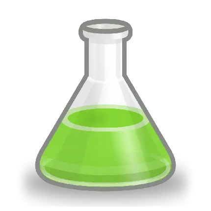 دانلود عکس ساده شیشه آزمایش با مایع سبز رنگ بدون زمینه 