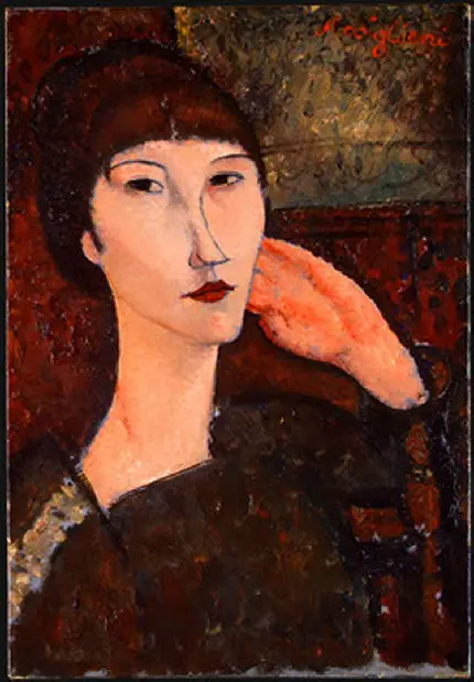  Artwork Replica | Adrienne Woman with Bangs 1917 اثر Amedeo Modigliani