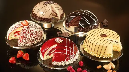 عکس زمینه انواع کیک و شیرینی با طعم های لطیف و شیرین