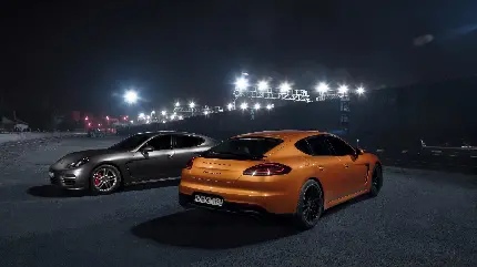 عکس شیک و جذاب ابر خودروهای نارنجی و خاکستری پورشه پانامرا باکیفیت HD
