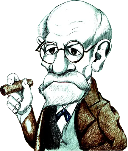 تصویر استوک گرافیکی و کاریکاتوری زیگموند فروید دکتر مشهور اهل اتریش 