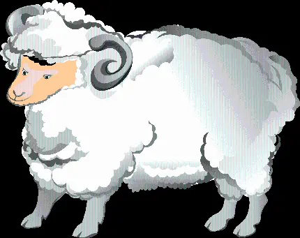 دانلود عکس پی ان جی png نقاشی گوسفند سفید آبرنگی 