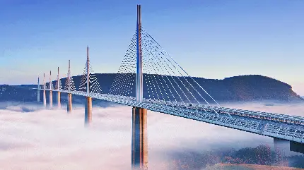 دانلود عکس پل میلو بلندترین پل جاده ای جهان با کیفیت بالا