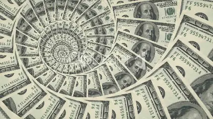 جالب ترین عکس طرح مارپیچی پول و اسکناس دلار آمریکا 