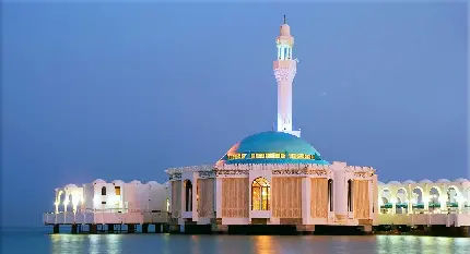 تصویر اسلامی باشکوه مسجد با گنبد فیروزه ای مناسب لپ تاپ