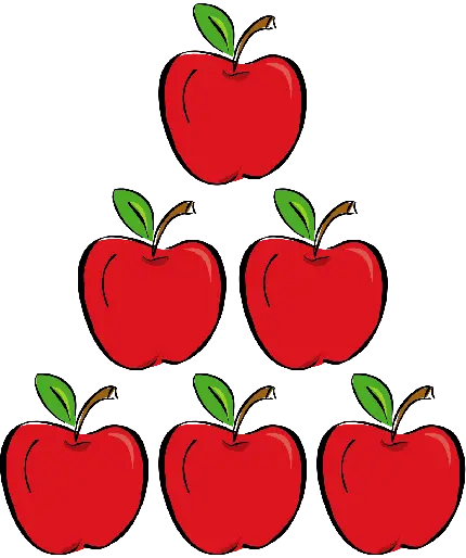 تصویر PNG پی ان جی انواع سیب های قرمز گرافیکی چیده شده در حالت مثلث 