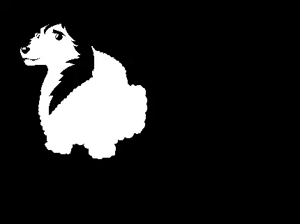 تصویر سیاه سفید و گرافیکی طرح گوسفند پشمالو چاقالو 