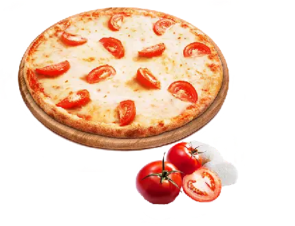 فایل دوربری شده پیتزا با گوجه در فرمت PNG بدون بک گراند