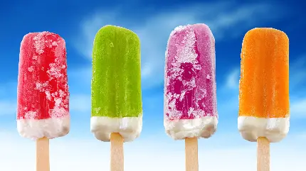 عکس زمینه شاد تابستانی از بستنی های یخی برای چاپ بنر تبلیغاتی