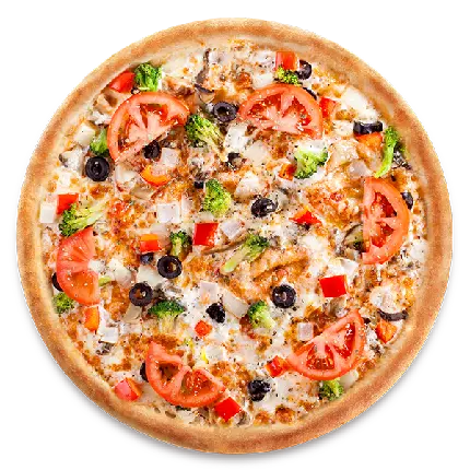 عکس بدون زمینه پیتزا یک غذای محبوب با گوجه با فرمت PNG