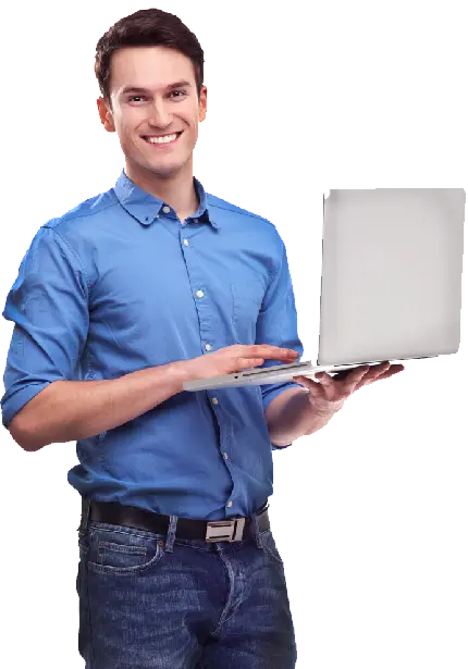 دانلود عکس رایگان و با کیفیت مرد به همراه لپ تاپ PNG