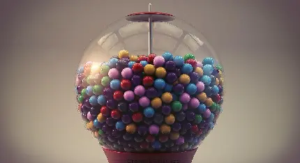 تصویر پس زمینه توپ های رنگی داخل گوی شیشه ای سه بعدی