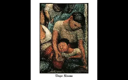 عکس تابلو نقاشی قابل تامل به نام شب بینوایان اثر دیگو ریورا