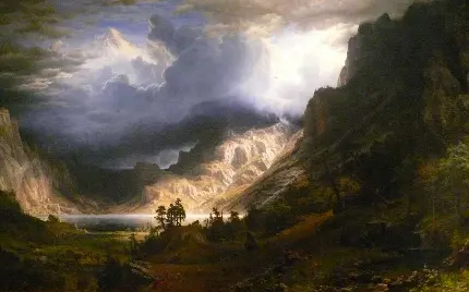 تابلو نقاشی طوفان در کوه های سنگی اثر رامبرانت