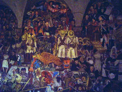 عکس نقاشی از تاریخ کهن و جالب مکزیک اثر دیگو ریورا
