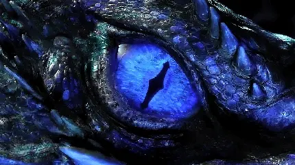 دانلود عکس پروفایل گنگ و خفن پسرانه با طرح چشم ترسناک اژدهای آبی 