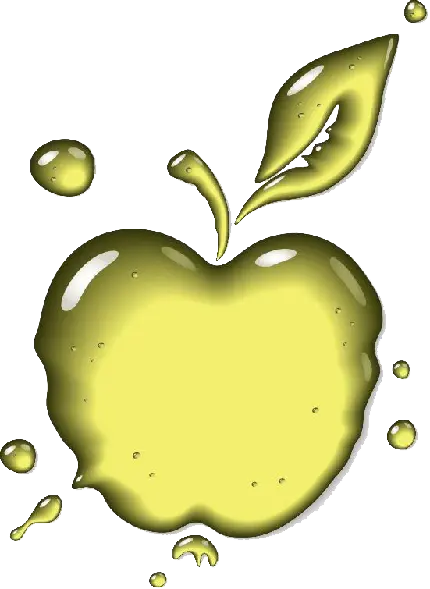 تصویر پی ان جی دیدنی و جالب لوگوی سیب کشیده شده با آبمیوه
